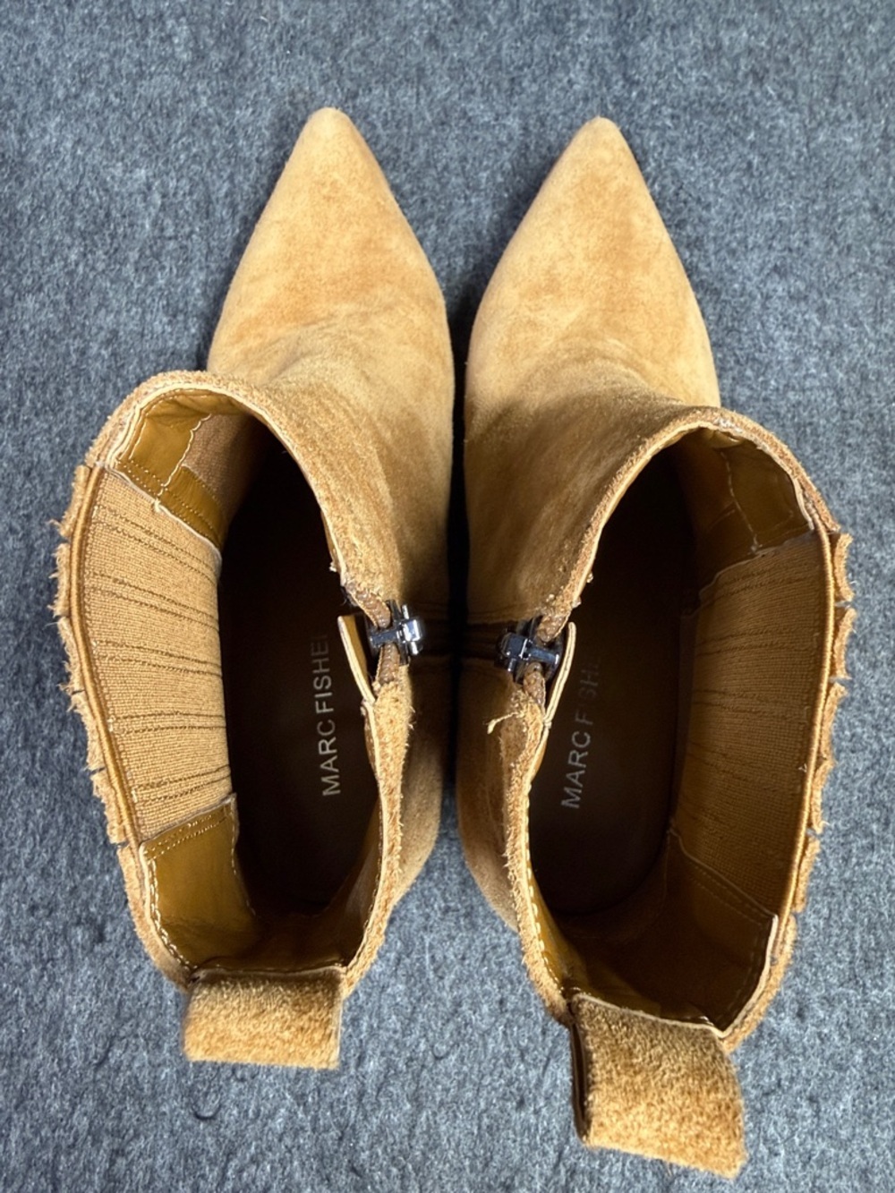 Marc Fisher Tan Suede Pointed Toe Ankle Boots - Picture 7 of 10